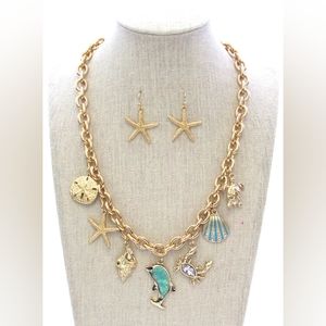 Multi charm dangle necklace